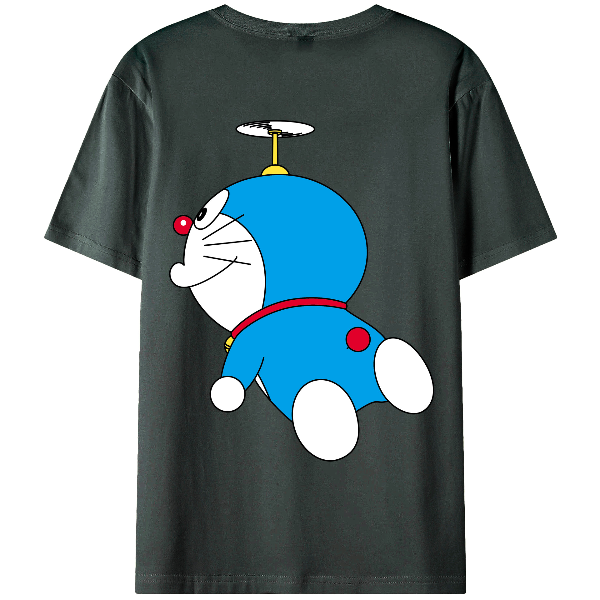（画像用） ドラえもん Doraemon 綿100％ メンズ半袖Tシャツ（バックプリント） 通気性